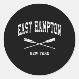 Sticker Rond East Hampton New York Nautical Crossing Oars