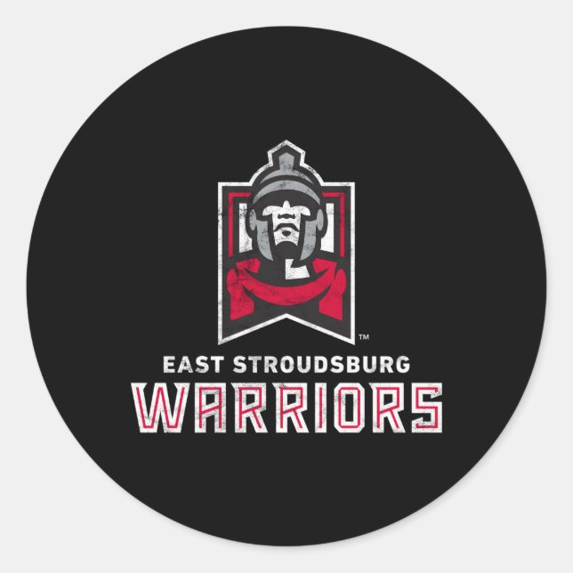 Sticker Rond East Stroudsburg Esu Guerriers Grande (Devant)
