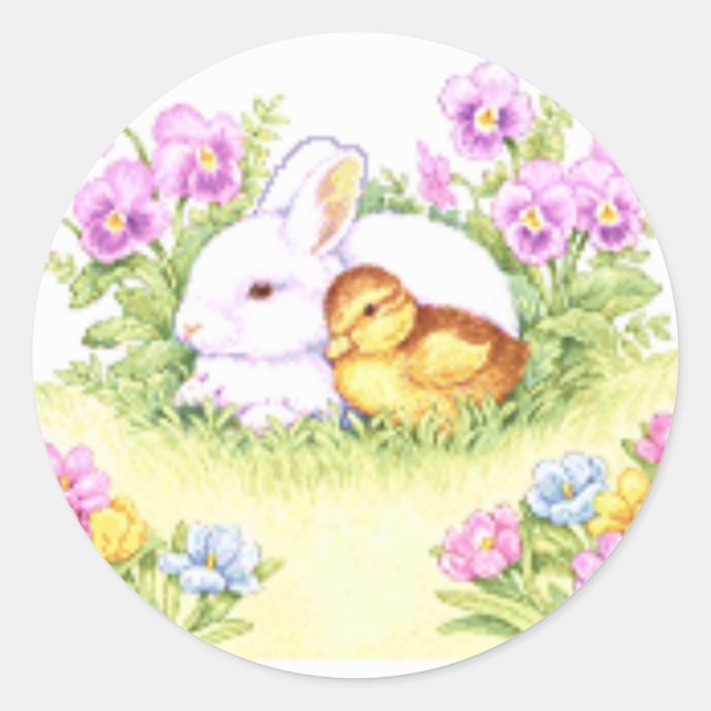 Sticker Rond Easter Bunny (Devant)