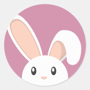 Sticker Rond Easter Bunny peeping