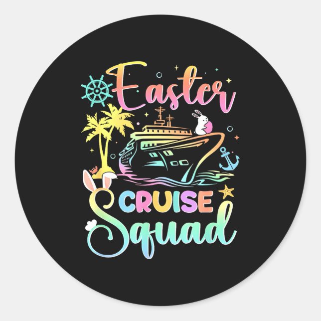 Sticker Rond Easter Cruise 2026 Squad Cruising Holiday Family G (Devant)