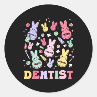 Sticker Rond Easter Dentist Retro Rdh Dental Hygienist Squad Bu