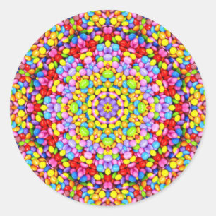 Sticker Rond EASTER~ WOW ! Bonbons multicolores pour les dons d