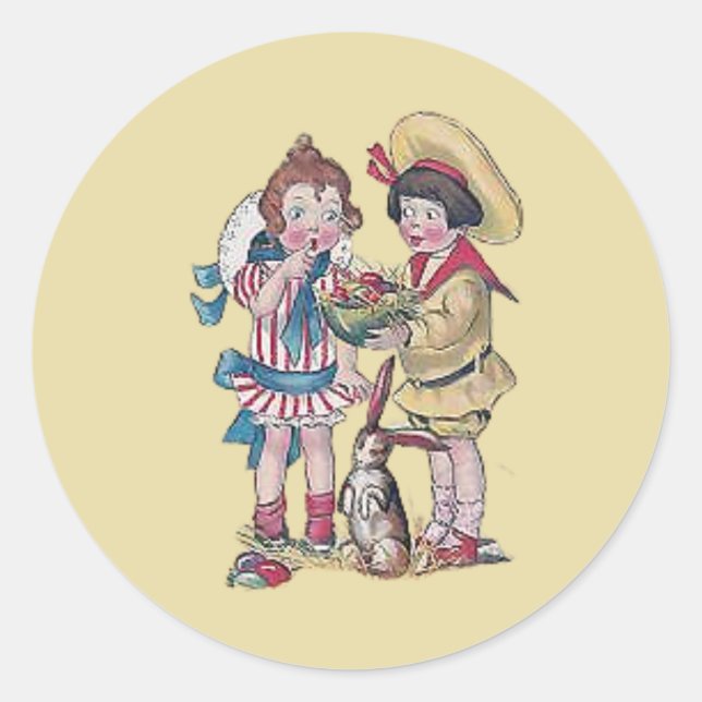 Sticker Rond EASTER ~WOW ! ENFANTS vintages 1911 (Devant)