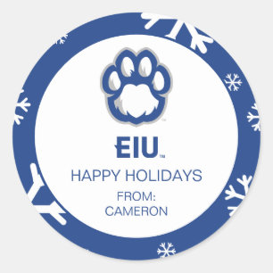 Sticker Rond Eastern Illinois Panthers Empreinte de patte & EIU