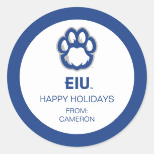 Sticker Rond Eastern Illinois Panthers Empreinte de patte & EIU