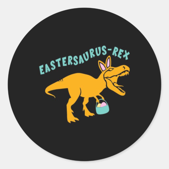 Sticker Rond Eastersaurus Cadeau de dinosaure de Pâques pour ad (Devant)