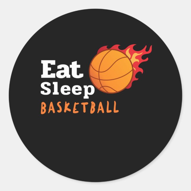 Sticker Rond Eat Sleep Basketball (Devant)