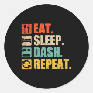 Sticker Rond Eat Sleep Dash Répéter le jeu vidéo