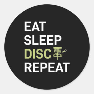 Sticker Rond Eat Sleep Disk Golf Répéter