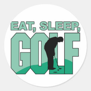 Sticker Rond Eat Sleep Golf