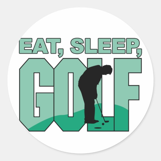 Sticker Rond Eat Sleep Golf (Devant)