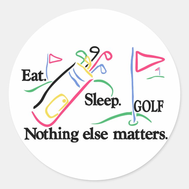Sticker Rond Eat Sleep Golf (Devant)