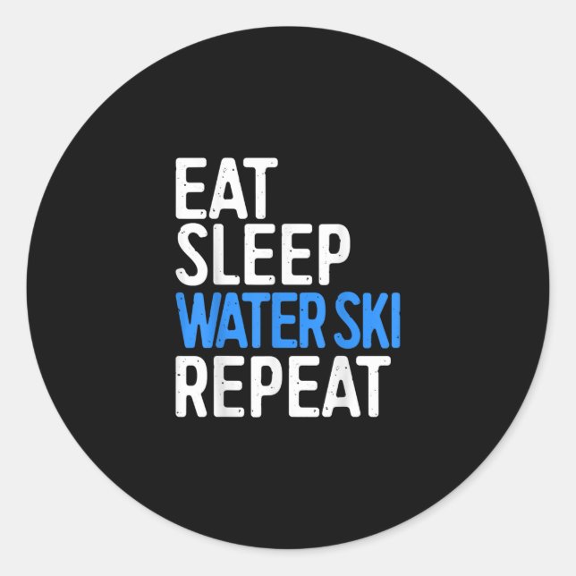 Sticker Rond Eat Sleep Water Ski (Devant)