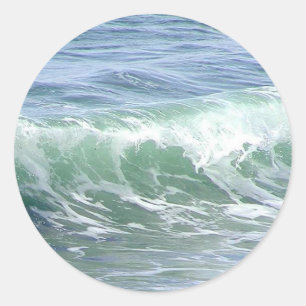 Sticker Rond Eau de mousse d'océan des vagues