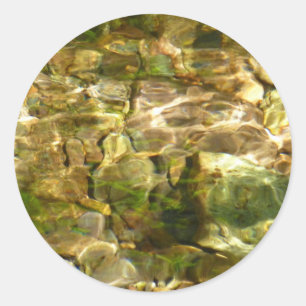 Sticker Rond Eau de sources chaudes Green-Gold Nature