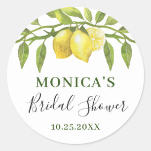Sticker Rond Eau de toilette élégante aux citrons Aquarelle Vég