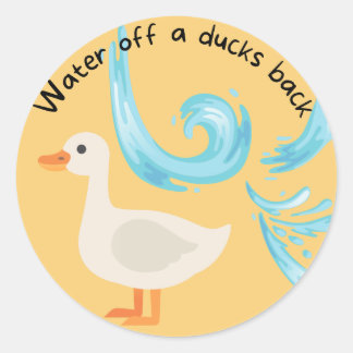 Sticker Rond Eau D'Un Bâton De Retour De Canards