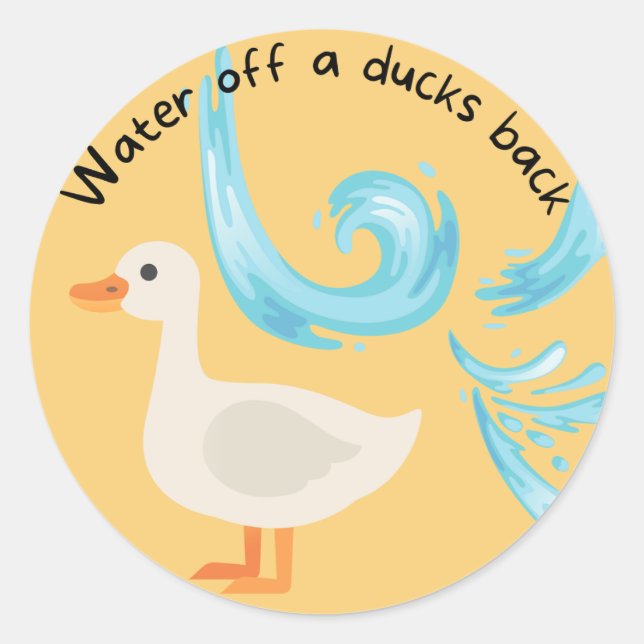Sticker Rond Eau D'Un Bâton De Retour De Canards (Devant)