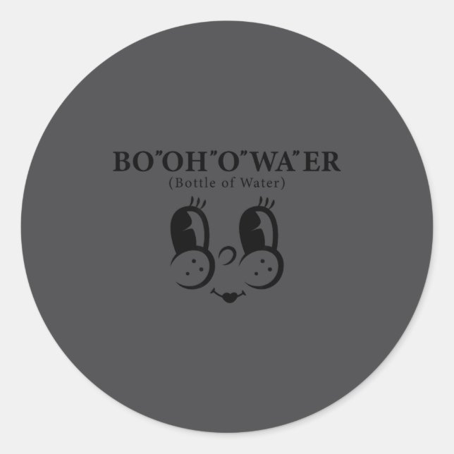 Sticker Rond Eau en bouteille avec accent britannique Bo''oh''o (Devant)