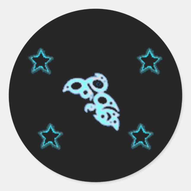 Sticker Rond EAU GODRUNE Étoiles (Devant)