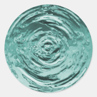 Sticker Rond Eau Turquoise