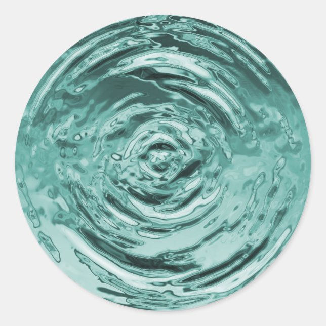 Sticker Rond Eau Turquoise (Devant)