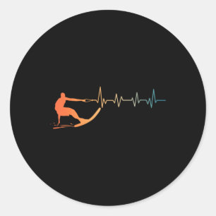 Sticker Rond Eaux Cool Art de ski nautique pour hommes femmes E