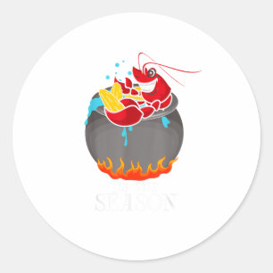 Sticker Rond Ébullition d'écrevisses, c'est la saison Crawdaddy