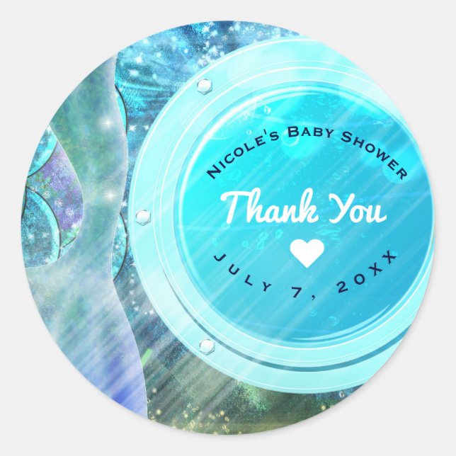 Sticker Rond Écailles de Sirène Enchantées Sous l'Océan Sachet  (Devant)