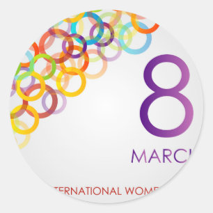 Sticker Rond Ecard coloré pour le jour des femmes