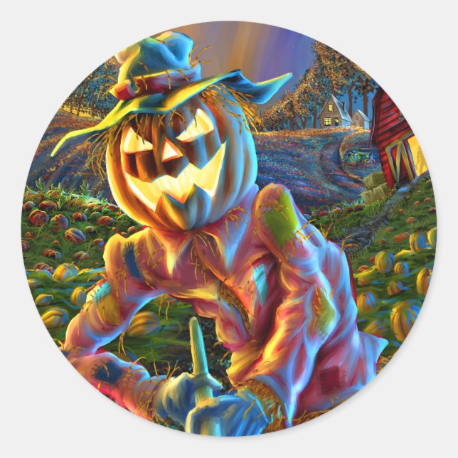Sticker Rond Écarteur à lanterne ScareJack O (Devant)