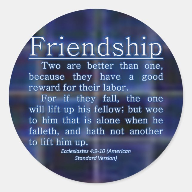 Sticker Rond Ecclésiaste 4:9-10 (Devant)