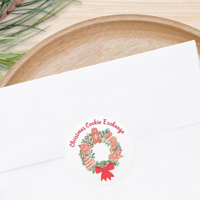 Sticker Rond Échange de biscuits de Noël au gingembre  (Créateur téléchargé)