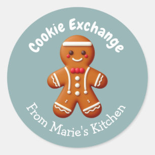 Sticker Rond Échange de biscuits de Noël modifiables