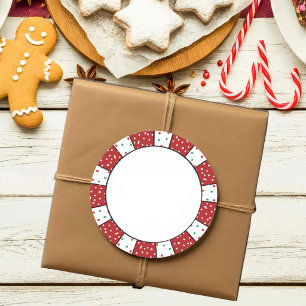 Sticker Rond Échange de biscuits italiens mignons, bordure rayé