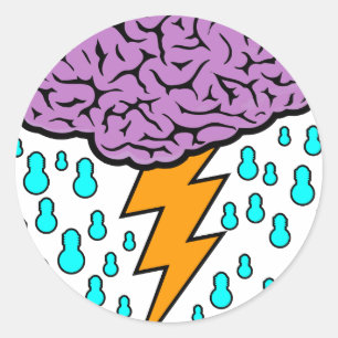 Sticker Rond Échange d'idées