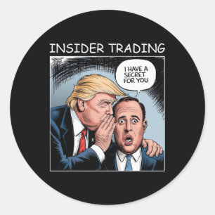 Sticker Rond Échange d'initiés Trump - Drôle 