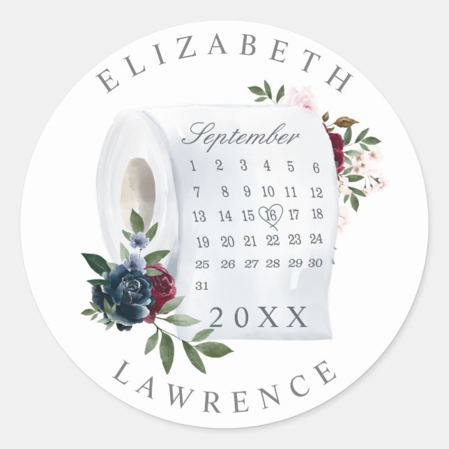 Sticker Rond Échangez le calendrier des rouleaux de papier de l (Devant)