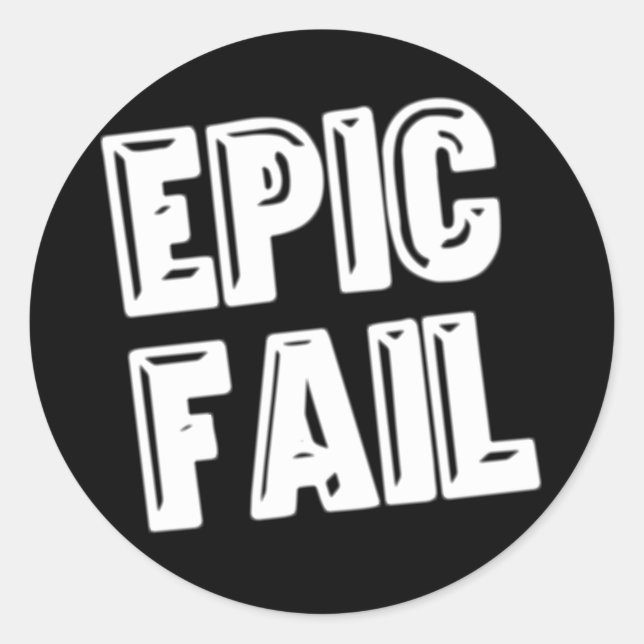 Sticker Rond Échec épique (Devant)