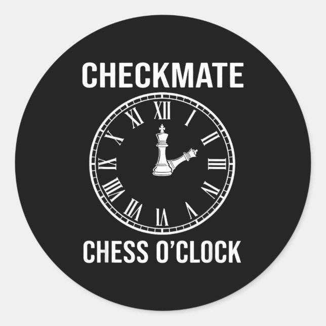 Sticker Rond Échec et mat Époque d'échecs (Devant)