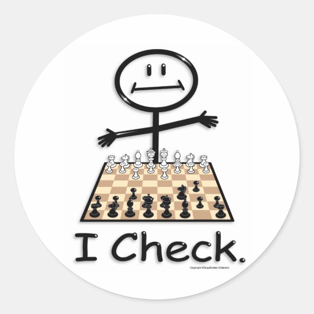 Sticker Rond Échecs (Devant)