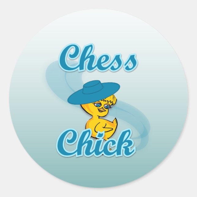 Sticker Rond Échecs Chick #3 (Devant)