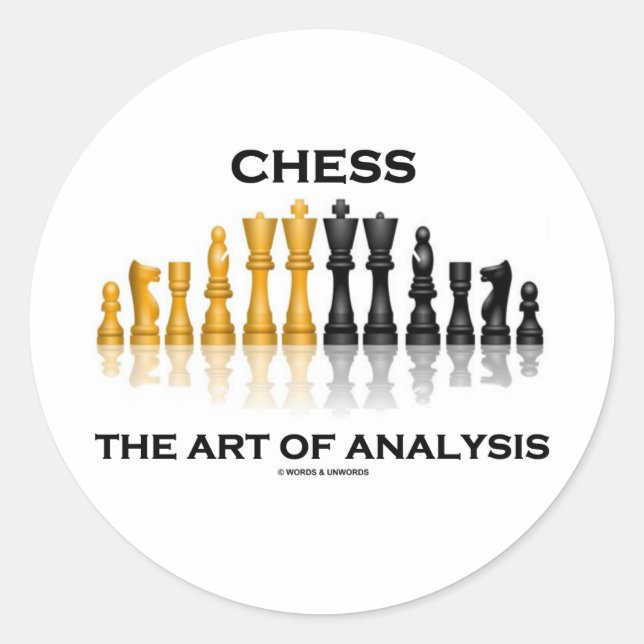Sticker Rond Échecs De L'Art De L'Analyse (Devant)