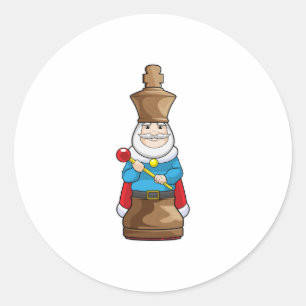 Sticker Rond Échecs King Chess