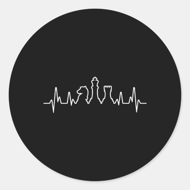 Sticker Rond Échecs Pièces Hebeat Échecs Joueur (Devant)