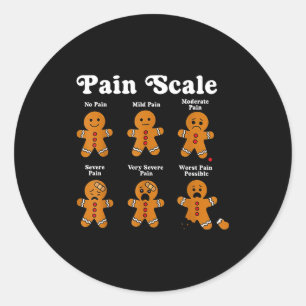 Sticker Rond Échelle de douleur drôle bonhomme en pain d'épice