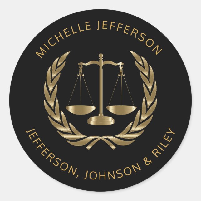 Sticker Rond Échelles de justice (Devant)