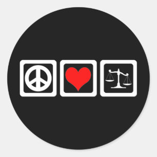Sticker Rond Échelles de justice