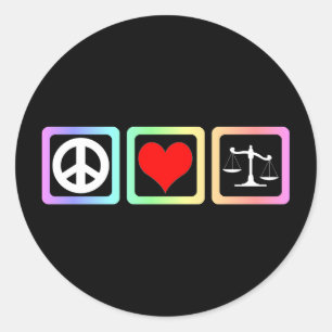 Sticker Rond Échelles de justice